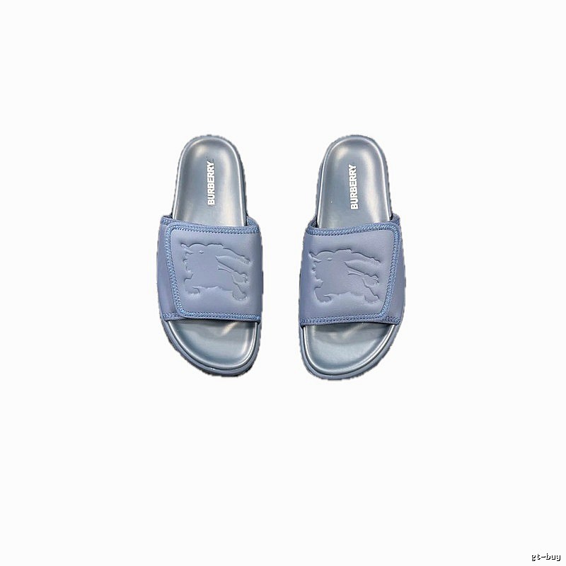 Burberry Embossed Knight Casual Style Navy Blue Slide Sandals