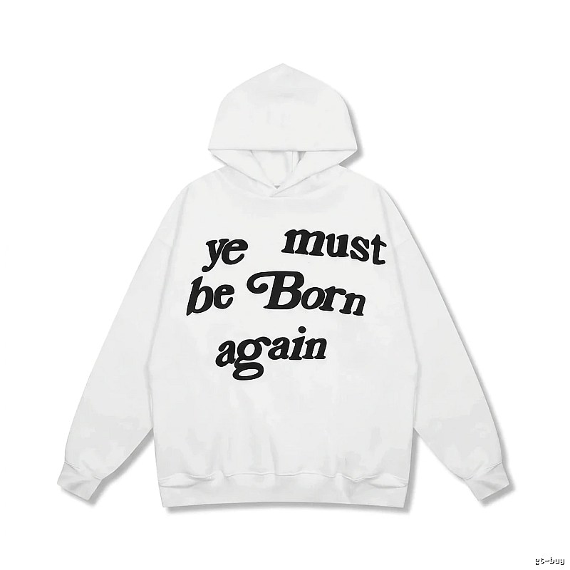 Kanye's religious-style white hoodie.