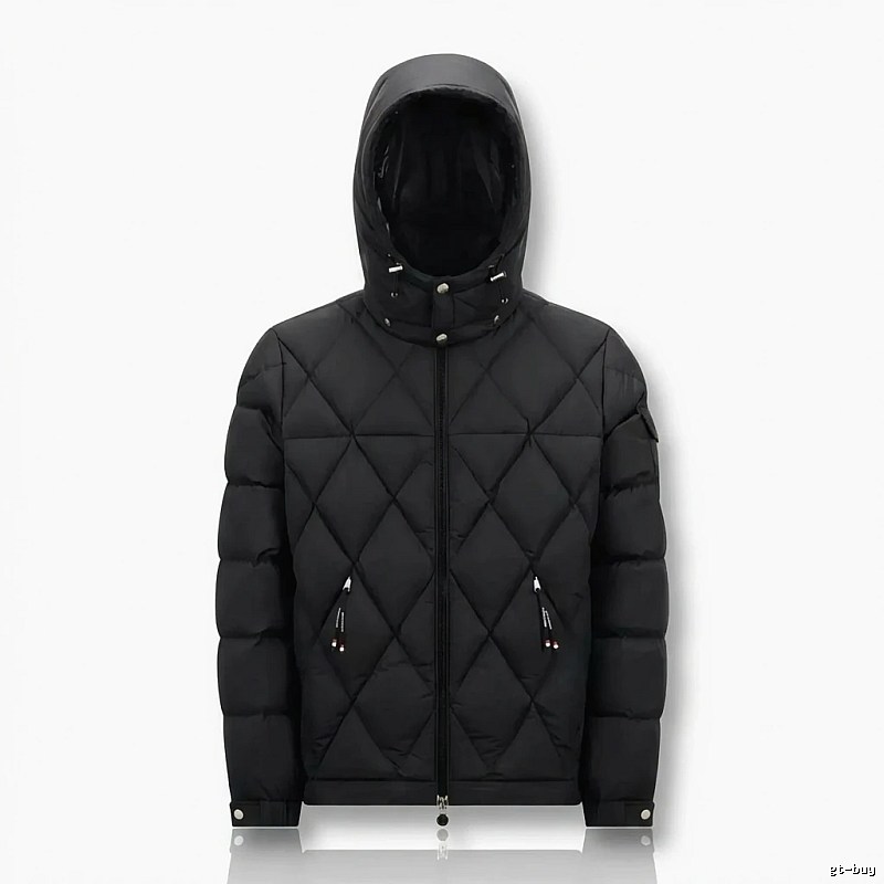 Moncler diamond-check trendy and cool style black down jacket