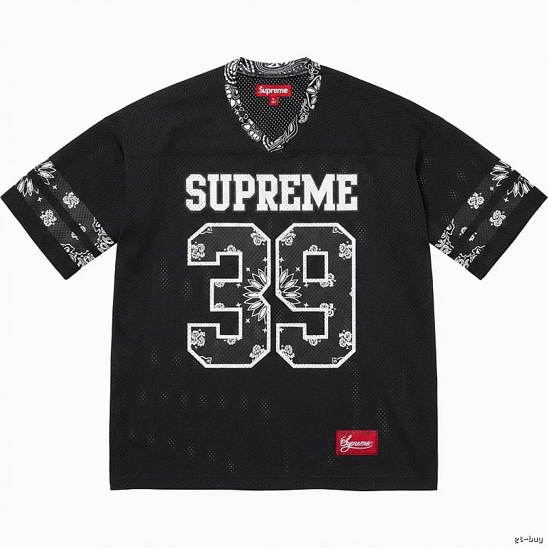Supreme - printed sporty black T - shirt