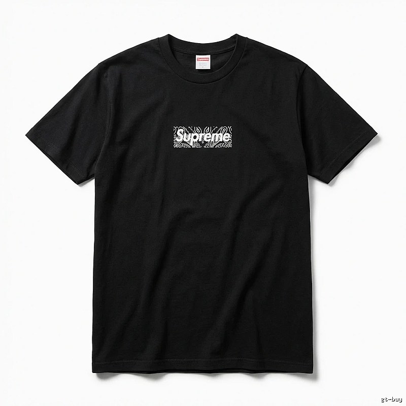 Supreme - printed trendy black T - shirt