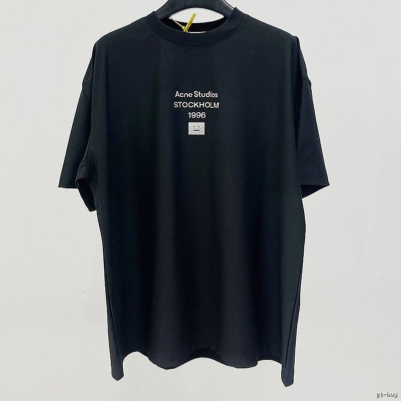 Acne Studios 2090-80 Black Style Ac908066 Stockholm Logo T-Shirt Airport Outfit