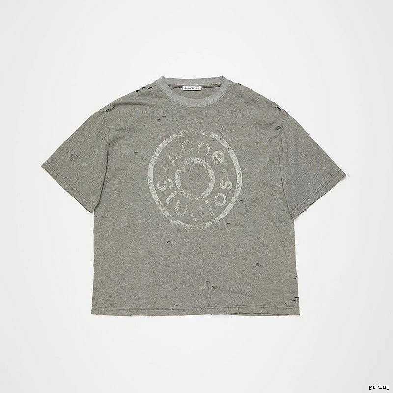 Acne Studios 2090-80 Gray Style Ac908041 Stockholm Logo T-Shirt Warm Weather