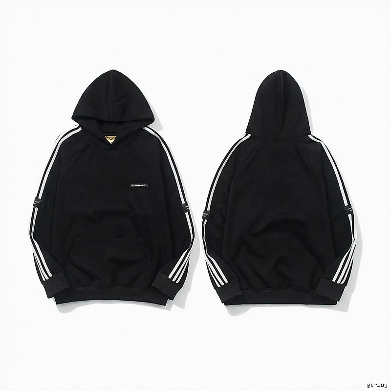 Adidas classic three - stripe black sweatshirt