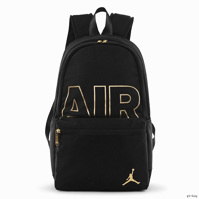AIR JORDAN simple style black and gold backpack