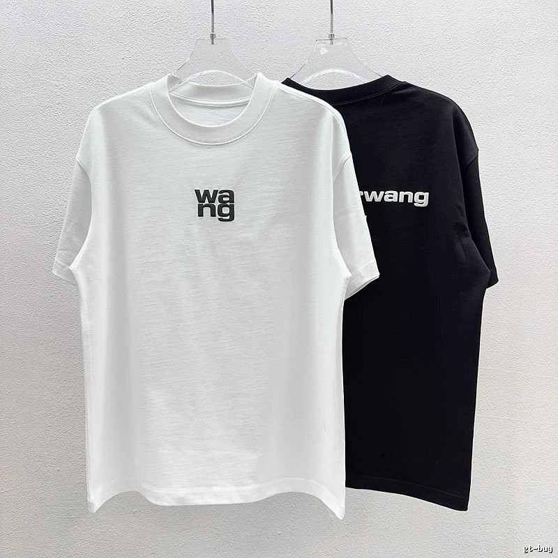Alexander Wang Letter Print Streetwear Black and White Short-sleeve T-shirt