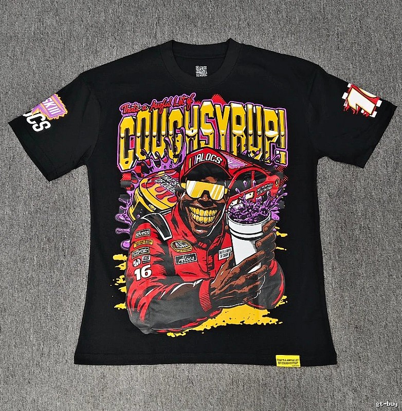 ALOCS Racing Graffiti Street Style Black T-Shirt