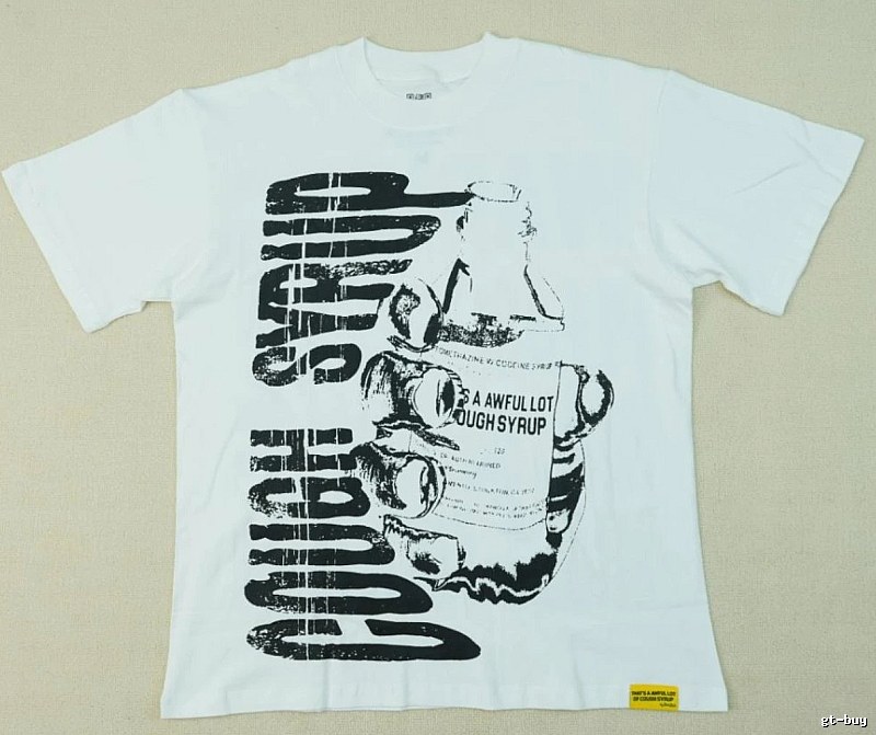 ALOCS Syrup Print Street Style White T-Shirt
