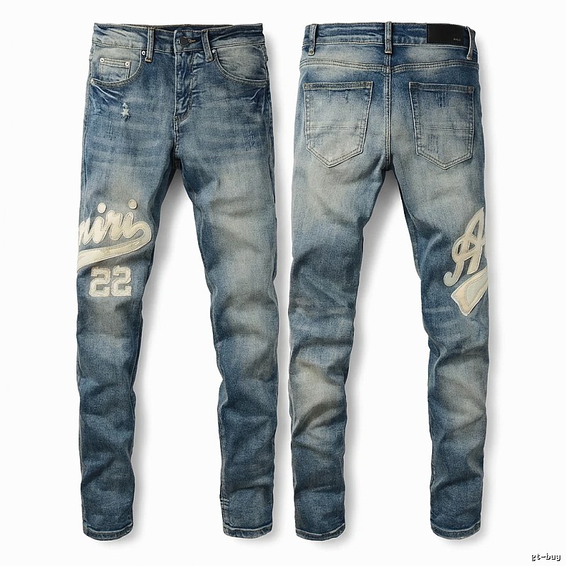 AMI letter-printed jeans