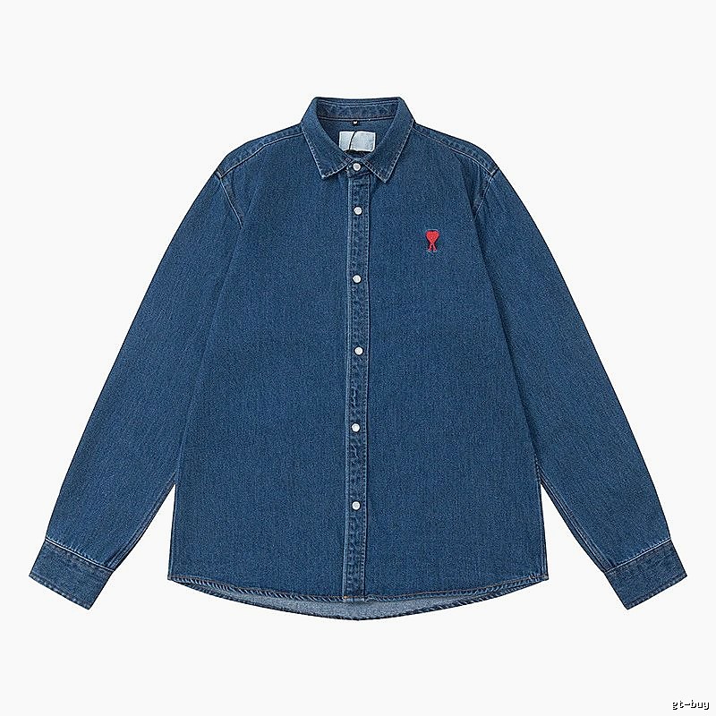 AMI Little Devil Trendy and Cool Denim Blue Shirt