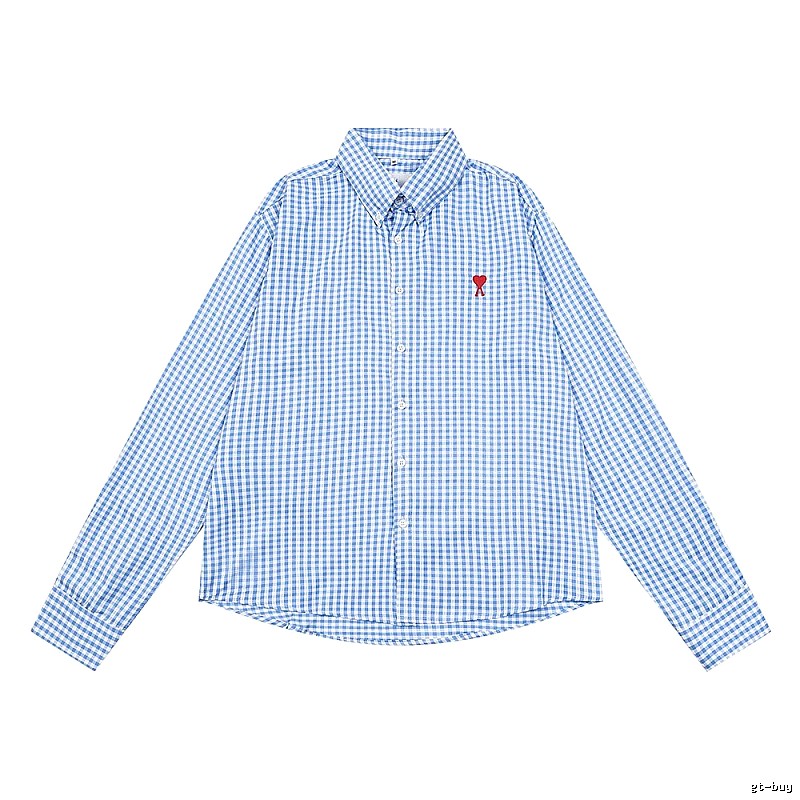 AMI Love Blue Checkered Shirt