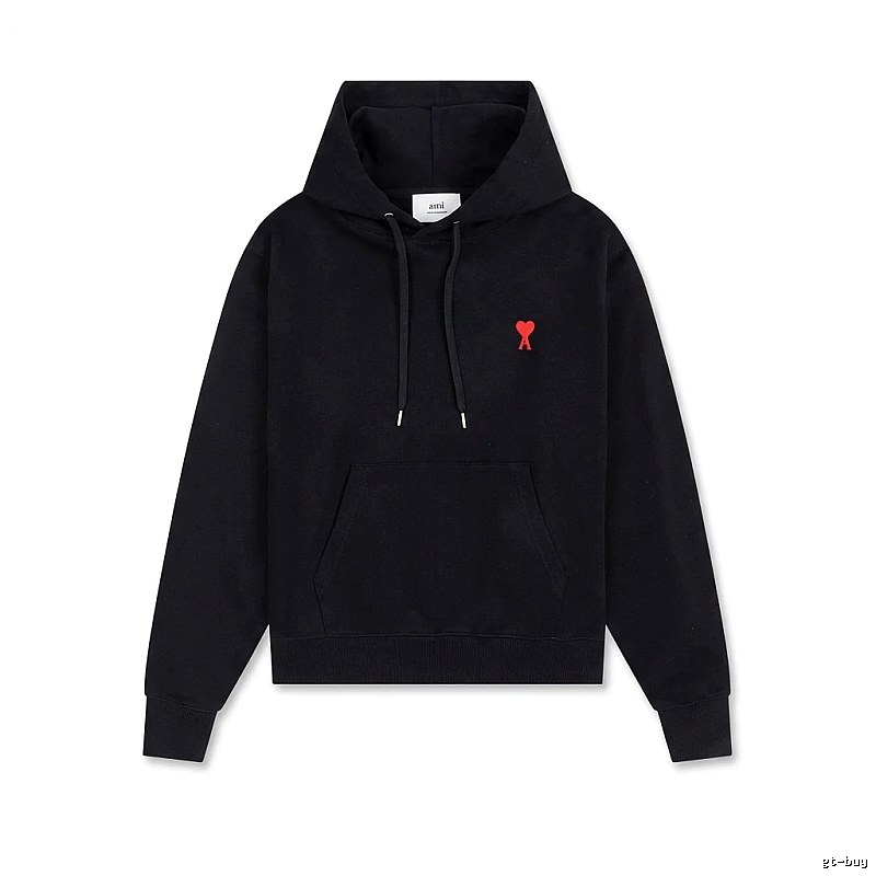 AMI Love Embroidery Trendy Brand Black Sweatshirt