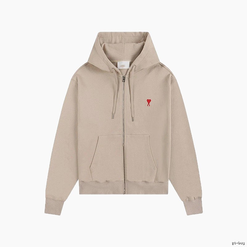 AMI Love Minimalist Style Beige Cardigan