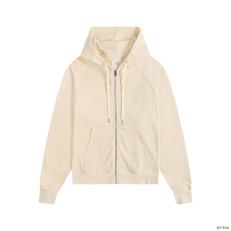 AMI Love Minimalist Style Beige Sweatshirt