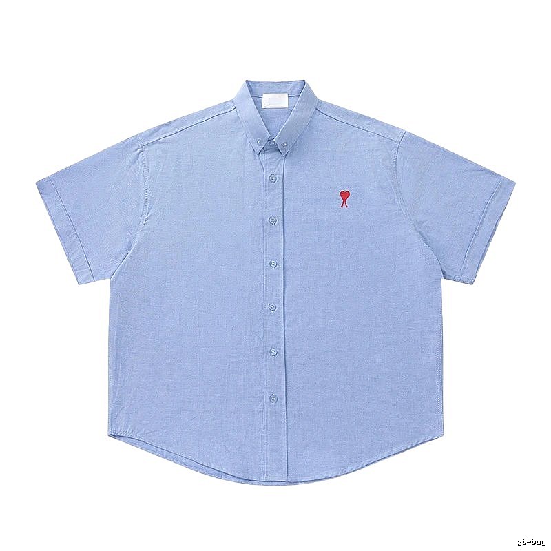AMI Love Series Simple Style Blue Shirt