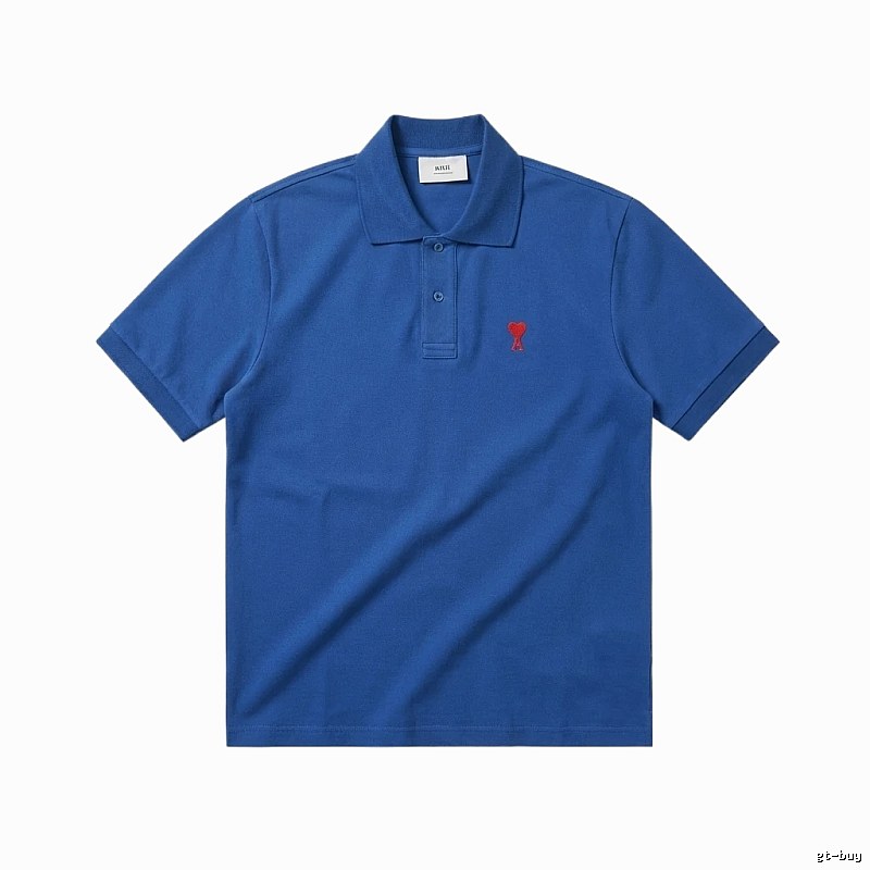 AMI Love Trend Brand Blue Polo Shirt