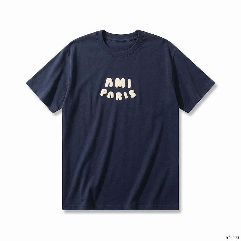 AMI minimalist style dark blue T-shirt