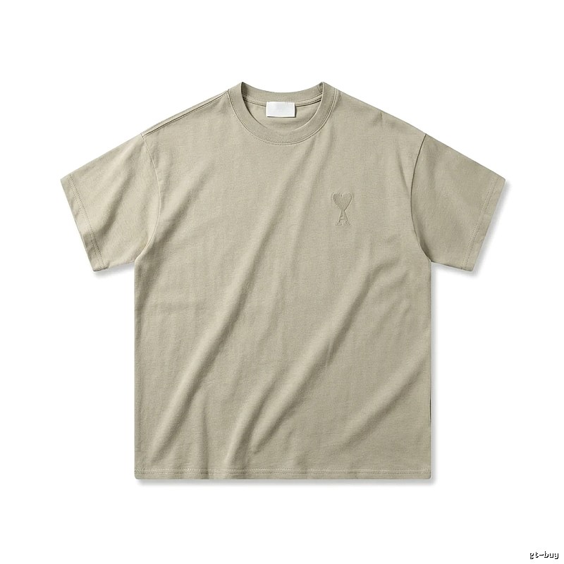 AMI minimalist style khaki T-shirt