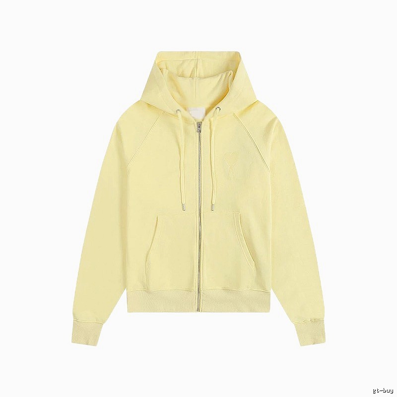 AMI minimalist style light yellow hoodie