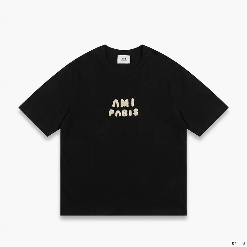 AMI Paris Alphabet Style Black T-shirt