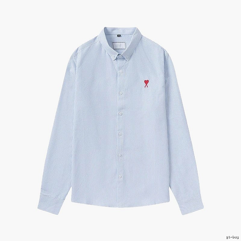 AMI striped minimalist style blue shirt