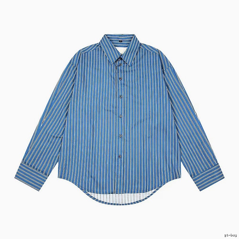 AMI striped retro-style blue shirt