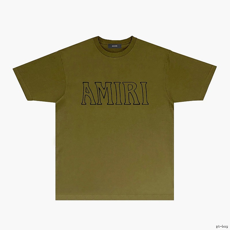 AMIRI Basic Style Minimalist Olive Green T-shirt