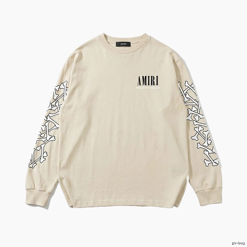 AMIRI Bone Pattern Trendy Beige Sweatshirt