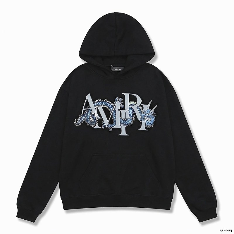 AMIRI Dragon-Patterned Trendy and Cool Black Sweatshirt