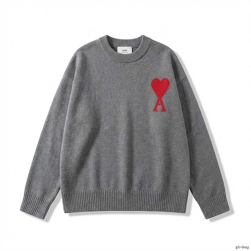 AMIRI Gray Knitwear with Love Heart