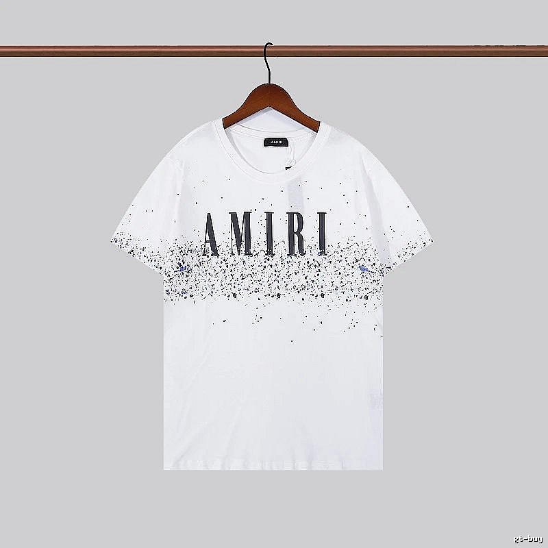 Amiri Logo Detail Graphic T-shirt White Blue Amiri with Relaxed Feel