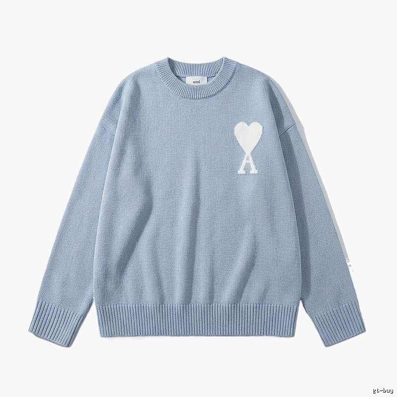 AMIRI Love Simple Style Blue Sweater