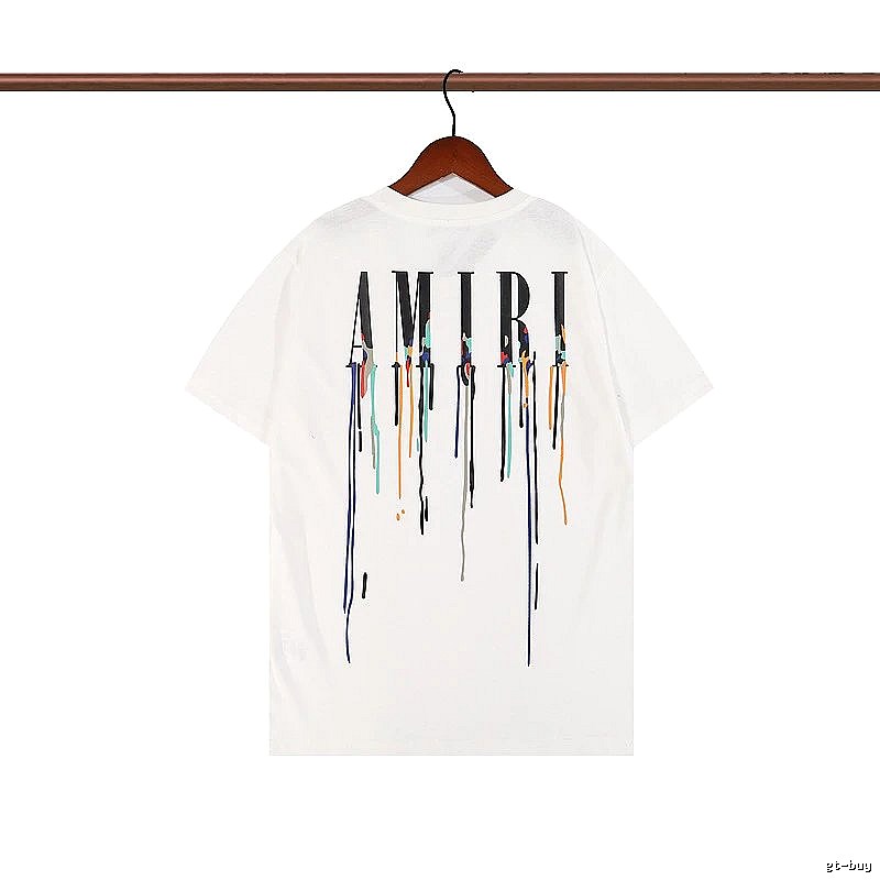 Amiri Patterned Graphic T-shirt White Blue Amiri with Polished Detail