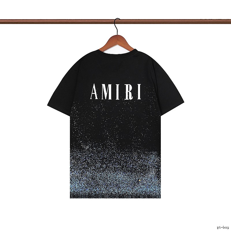Amiri Premium Style Graphic T-shirt White Blue Amiri for Resort Outfits