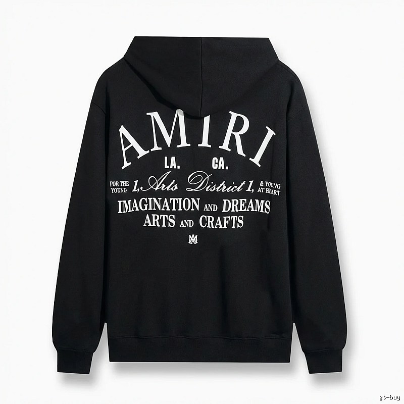 AMIRI printed style black hoodie