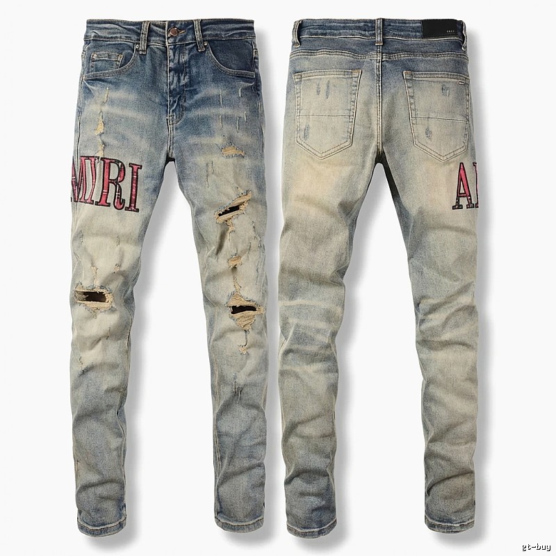 AMIRI Ripped Denim Trendy Pants