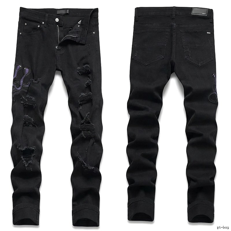 AMIRI Ripped Trendy Black Pants