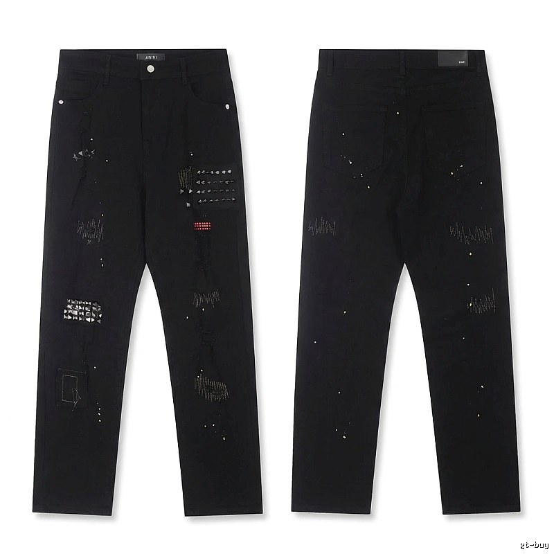 AMIRI Rivet Punk Style Black Pants