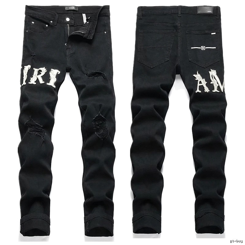 AMIRI Trendy Black Jeans with Holes