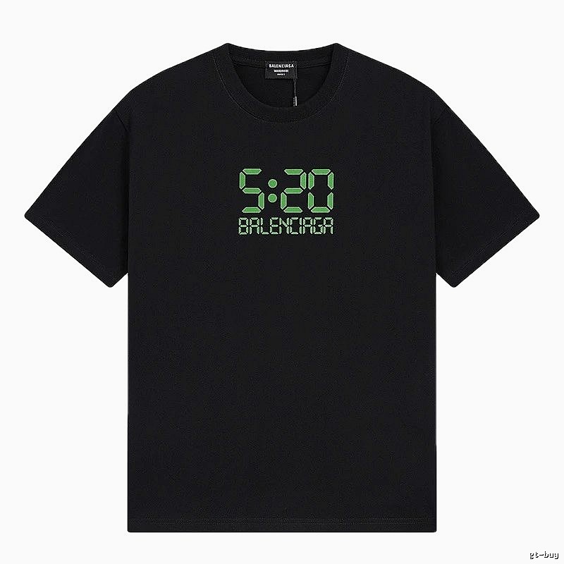 Balenciaga 5:20 Trendy Black Short Sleeve T-Shirt