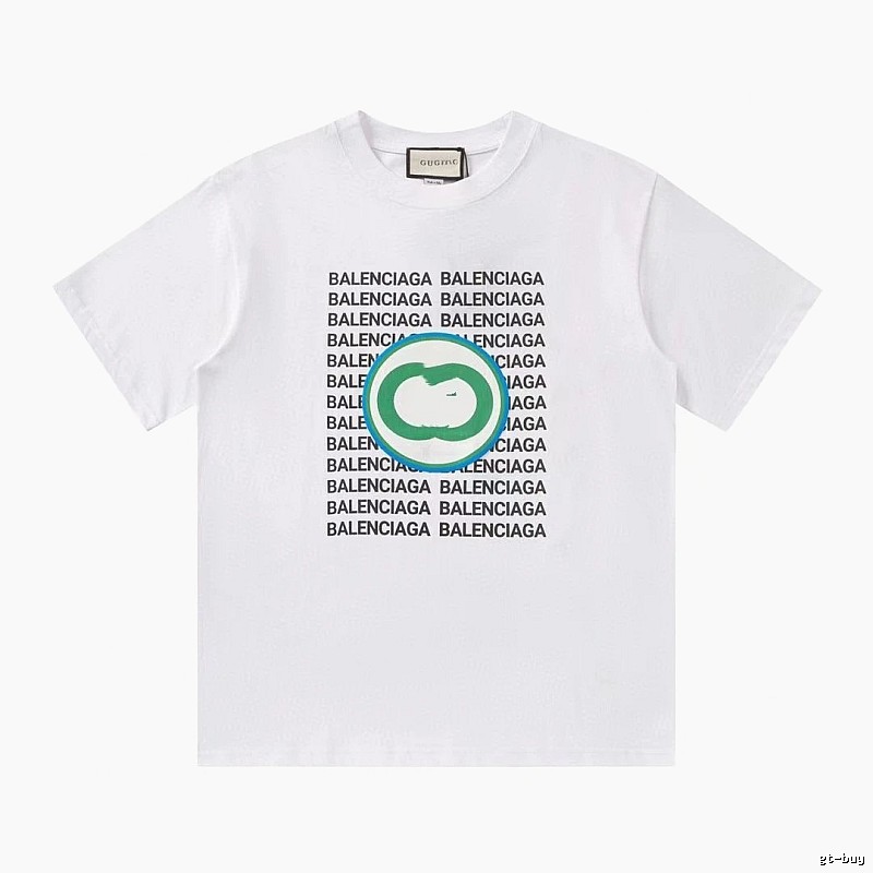 Balenciaga All-over Print Trendy Style White T-Shirt