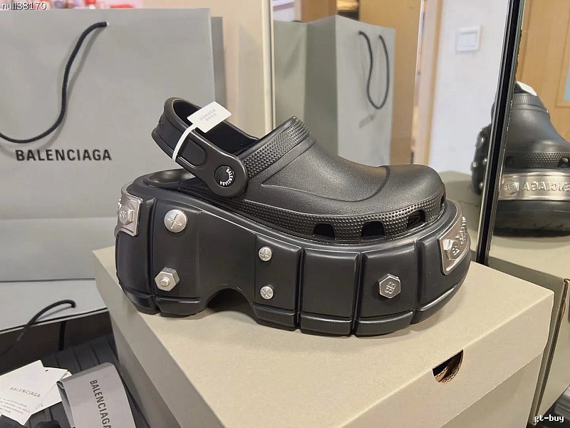 Balenciaga Black Platform Clogs Featuring Easy Entry