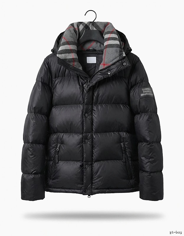 Balenciaga checkered style black down jacket
