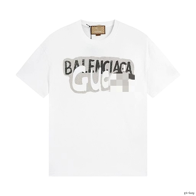 Balenciaga Co-branded Graffiti-style White T-Shirt