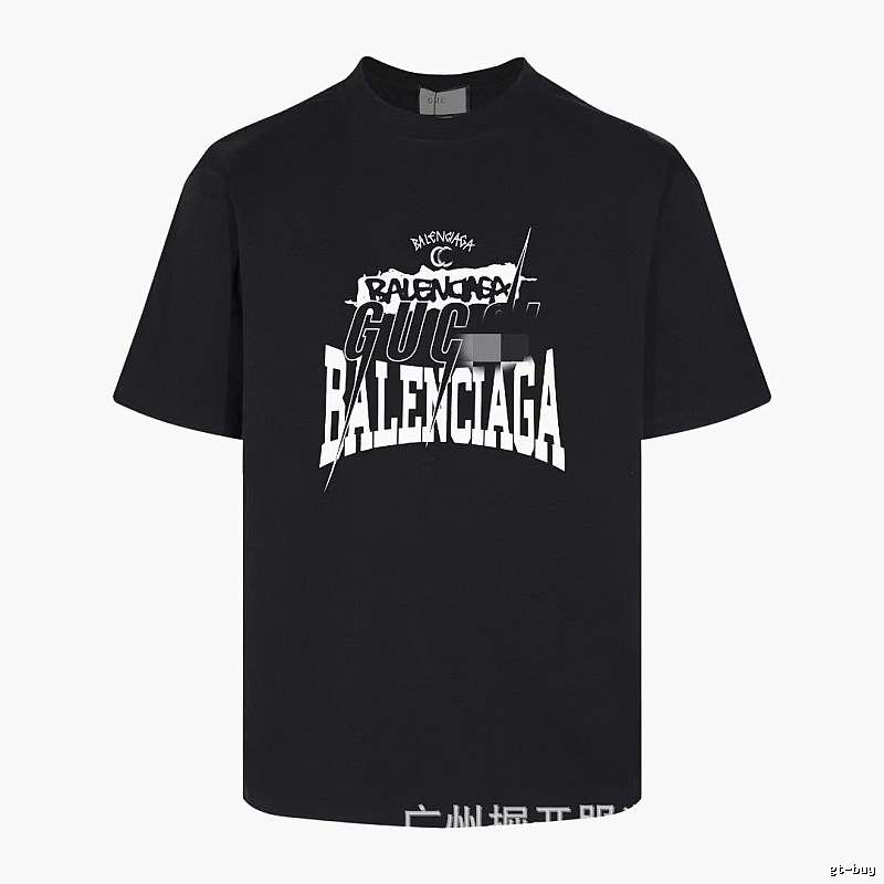 Balenciaga Co-branded Street Style Black Short-sleeve T-shirt