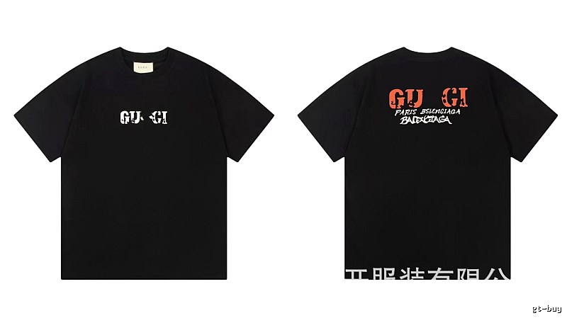 Balenciaga Co-branded Street Style Printed Black T-Shirt