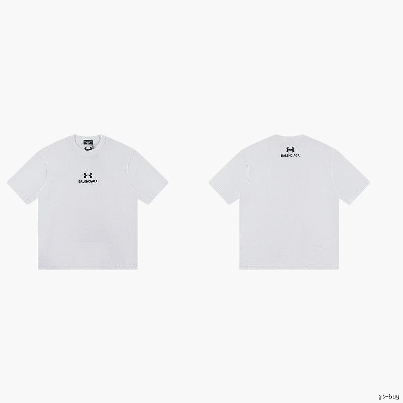 Balenciaga Co-branded Trendy Printed White T-Shirt