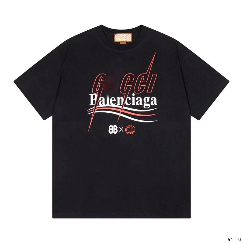 Balenciaga Co-branded Trendy Style Black Short-sleeve T-shirt