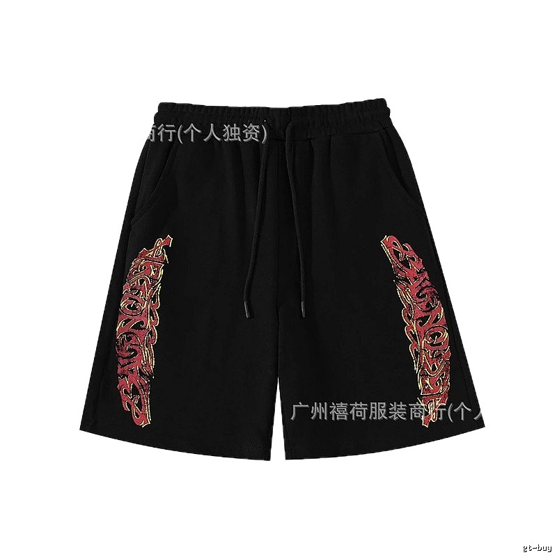 Balenciaga Flame Style Black Shorts