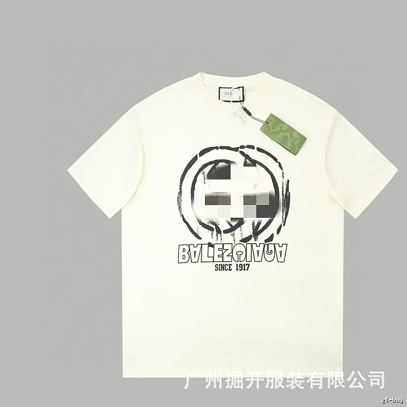 Balenciaga Graffiti Street Style Off-white Short-sleeve T-shirt